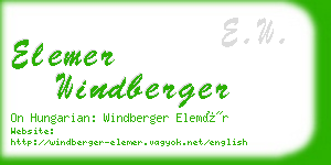 elemer windberger business card